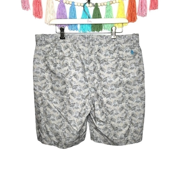 Penguin Men’s Grey Leaf Palm Frond Patterned Lightweight Hybrid Shorts Size 36 - Picture 6 of 16